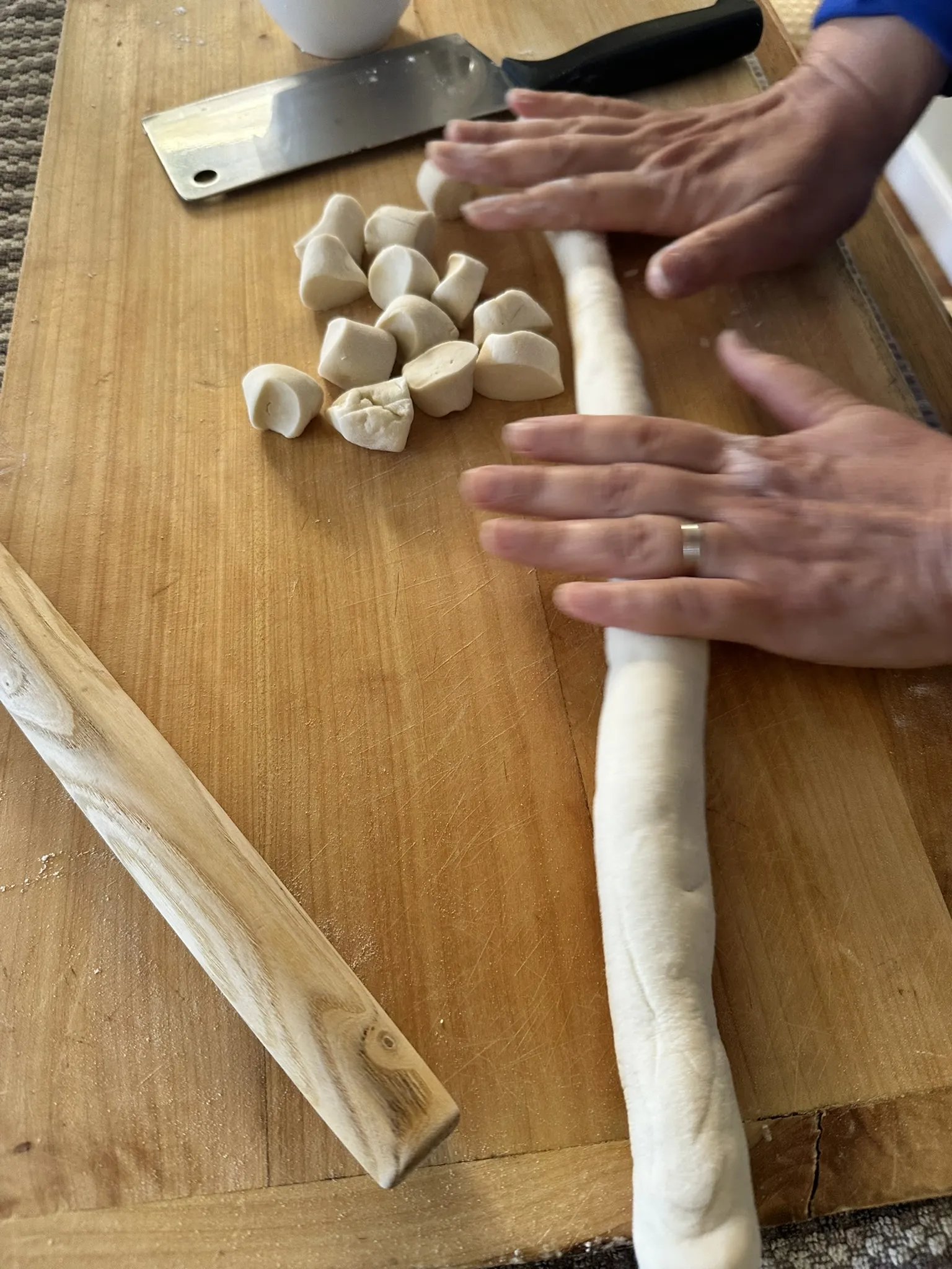 My aunt is super skillful with the kneading and dumpling wrapping.